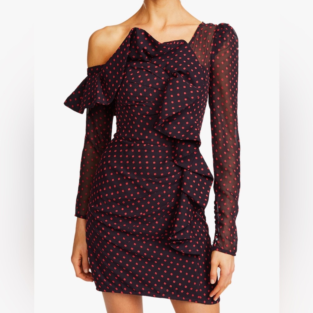 Self-Portrait Plumetis Mini Dress